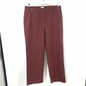 LL Bean  Women Size 14‎ Pants Red Classic Fit Trousers Straight Leg Lined